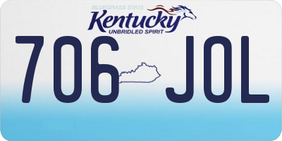 KY license plate 706JOL