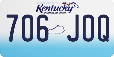 KY license plate 706JOQ