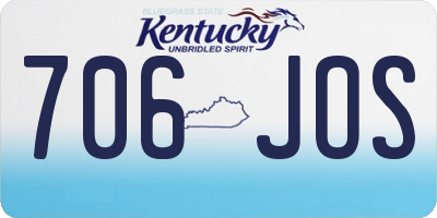 KY license plate 706JOS