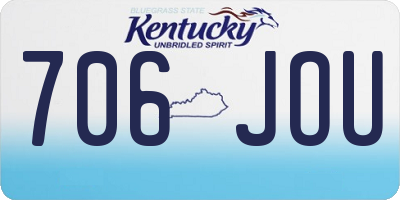 KY license plate 706JOU