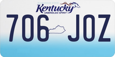 KY license plate 706JOZ