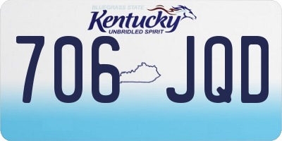 KY license plate 706JQD
