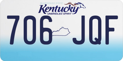 KY license plate 706JQF