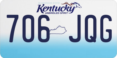 KY license plate 706JQG