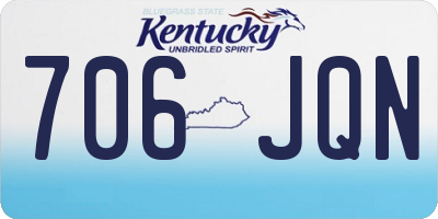 KY license plate 706JQN