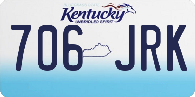 KY license plate 706JRK