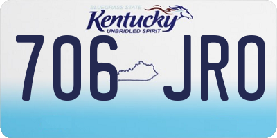 KY license plate 706JRO