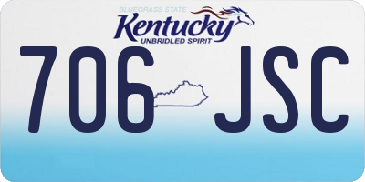 KY license plate 706JSC