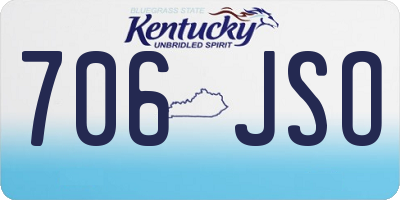 KY license plate 706JSO
