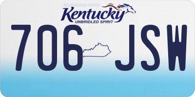 KY license plate 706JSW