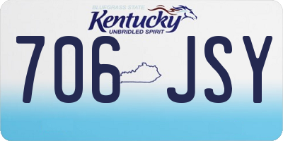 KY license plate 706JSY