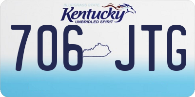 KY license plate 706JTG
