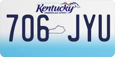 KY license plate 706JYU