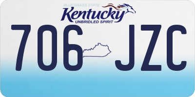 KY license plate 706JZC
