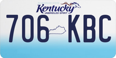 KY license plate 706KBC