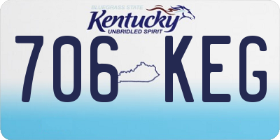 KY license plate 706KEG