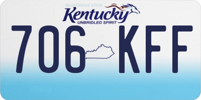 KY license plate 706KFF