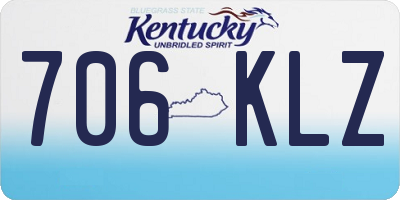 KY license plate 706KLZ