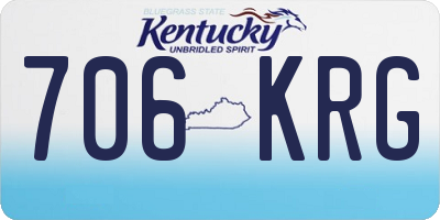 KY license plate 706KRG