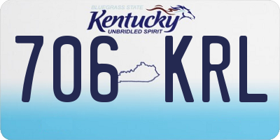 KY license plate 706KRL