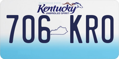 KY license plate 706KRO