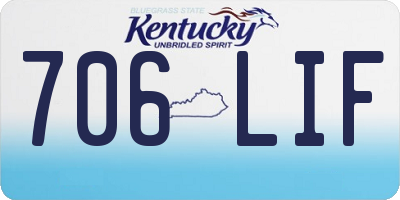 KY license plate 706LIF