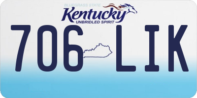 KY license plate 706LIK