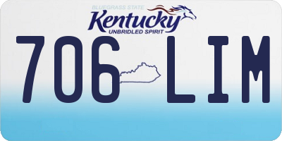 KY license plate 706LIM