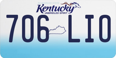 KY license plate 706LIO