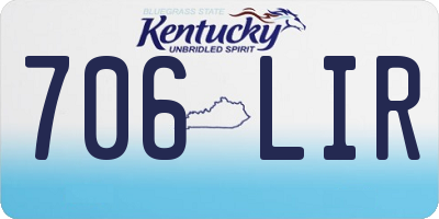KY license plate 706LIR