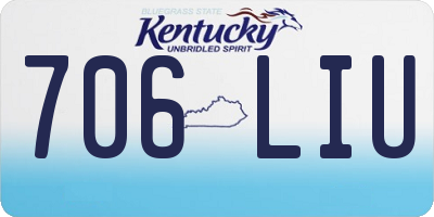 KY license plate 706LIU