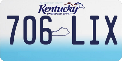KY license plate 706LIX
