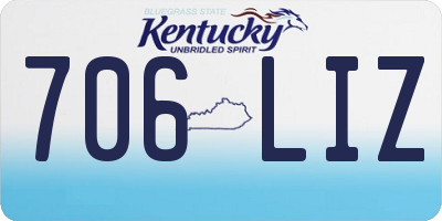 KY license plate 706LIZ