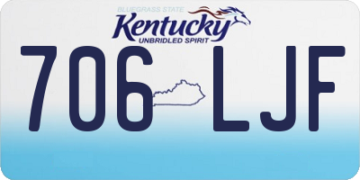 KY license plate 706LJF