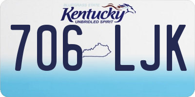 KY license plate 706LJK