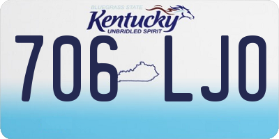 KY license plate 706LJO