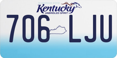 KY license plate 706LJU