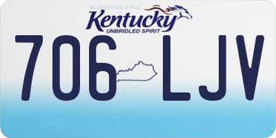 KY license plate 706LJV