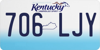 KY license plate 706LJY