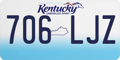 KY license plate 706LJZ