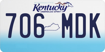 KY license plate 706MDK