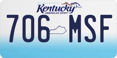 KY license plate 706MSF