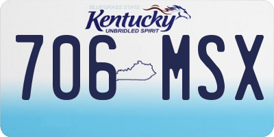 KY license plate 706MSX