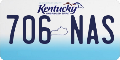 KY license plate 706NAS
