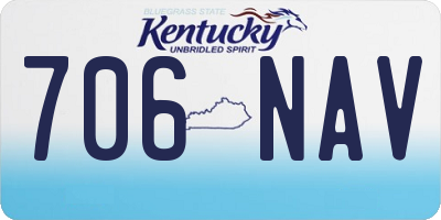 KY license plate 706NAV