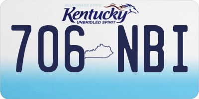 KY license plate 706NBI