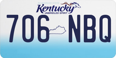 KY license plate 706NBQ