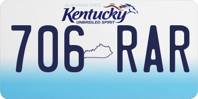 KY license plate 706RAR