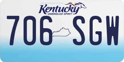 KY license plate 706SGW