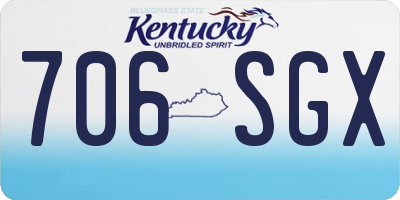 KY license plate 706SGX